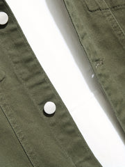 Contrast Stitching Denim Jacket Men's Casual Button Up Jacket