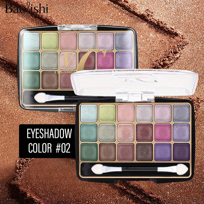 18 Eyeshadow Palette Matte Shimmer Metallic Textures Long Lasting