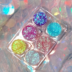 6pcs Glitter Gel Body Face Makeup Holographic Chunky Glitter Eyeshadow