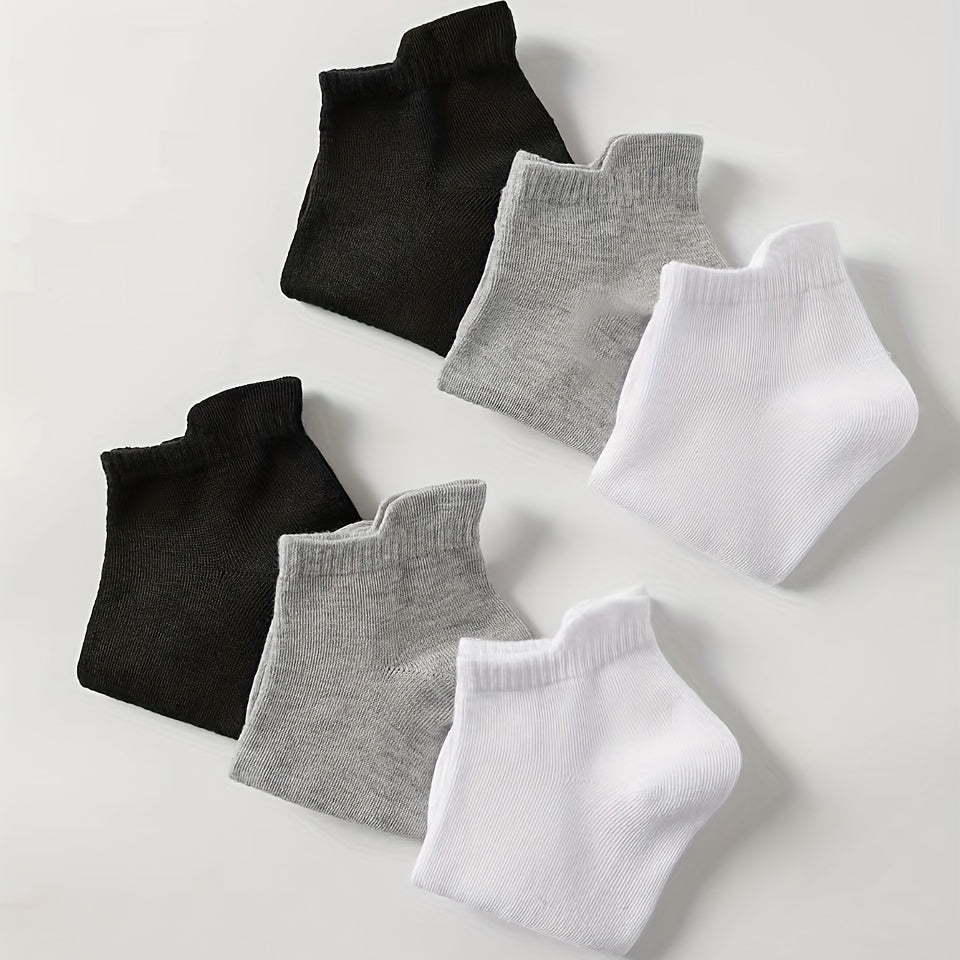 6 Pairs Solid Sports Socks Women's Stockings
