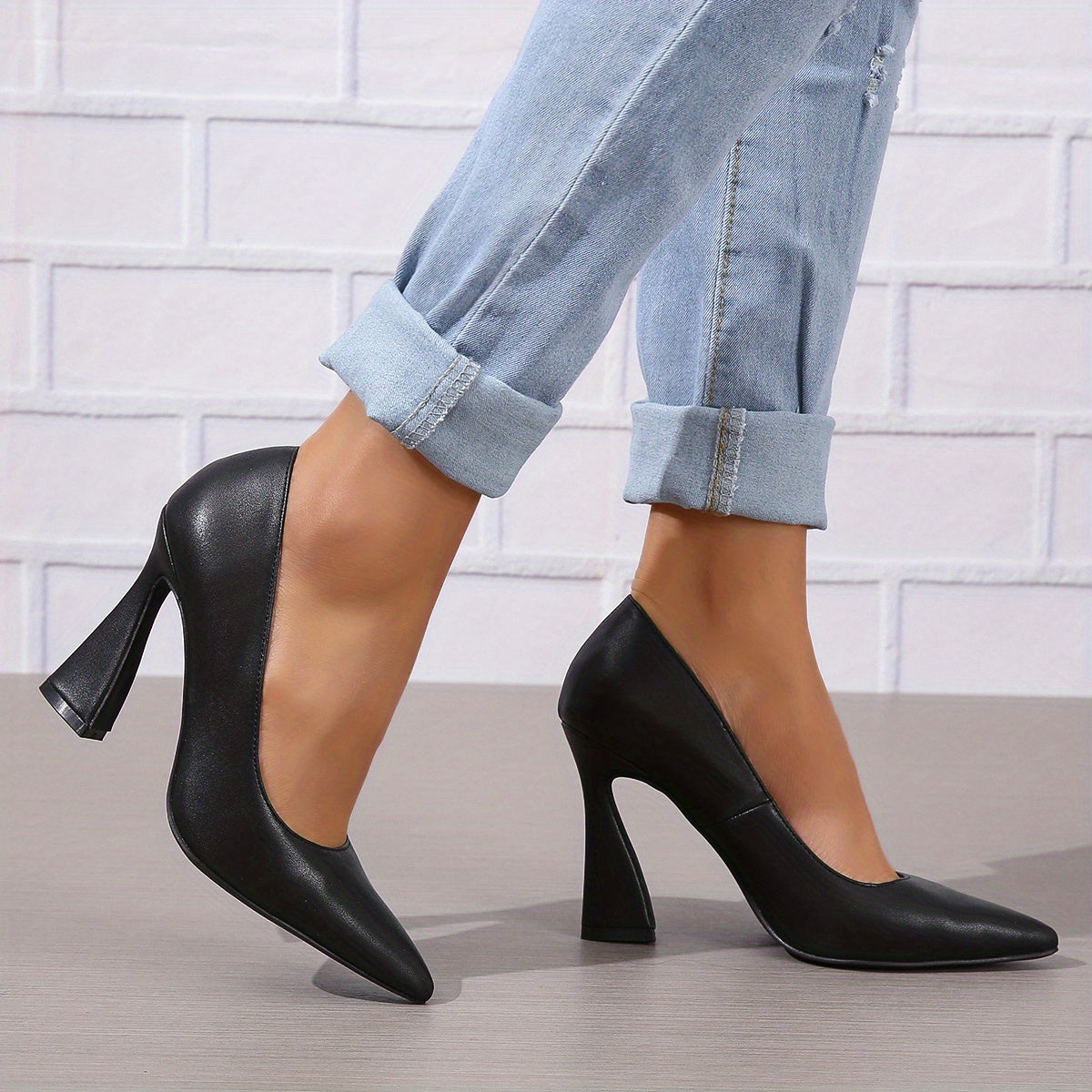 Women's Pointed Toe High Heels Slip On Pumps