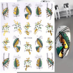 Bronzing Golden Leaf Nail Stickers for Unique Manicure