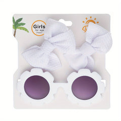 Flower Frame Sunglasses Hair Clips Set