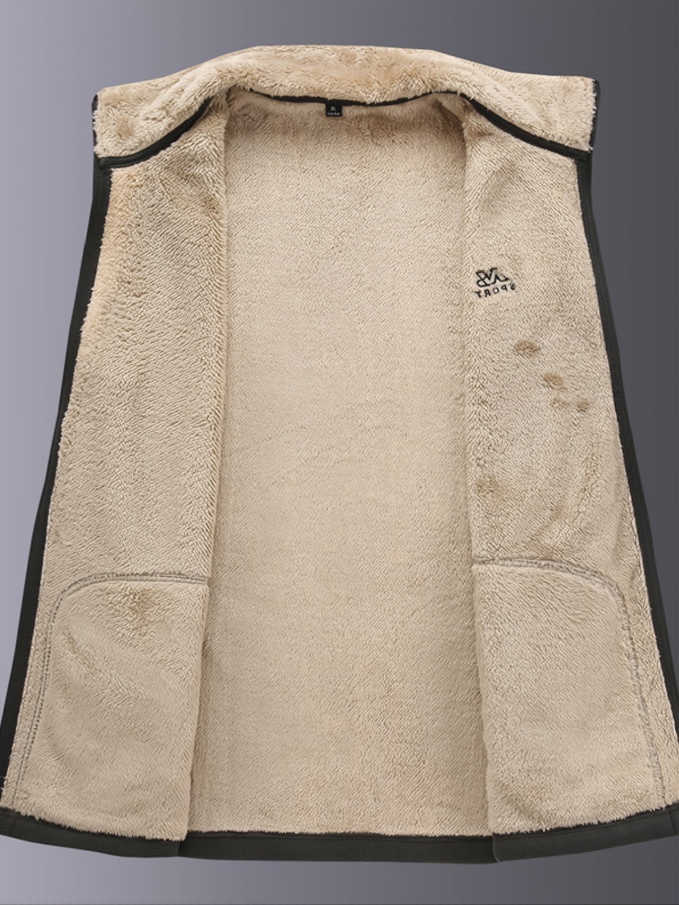 Men's Winter Fleece Jacket with Stand Collar