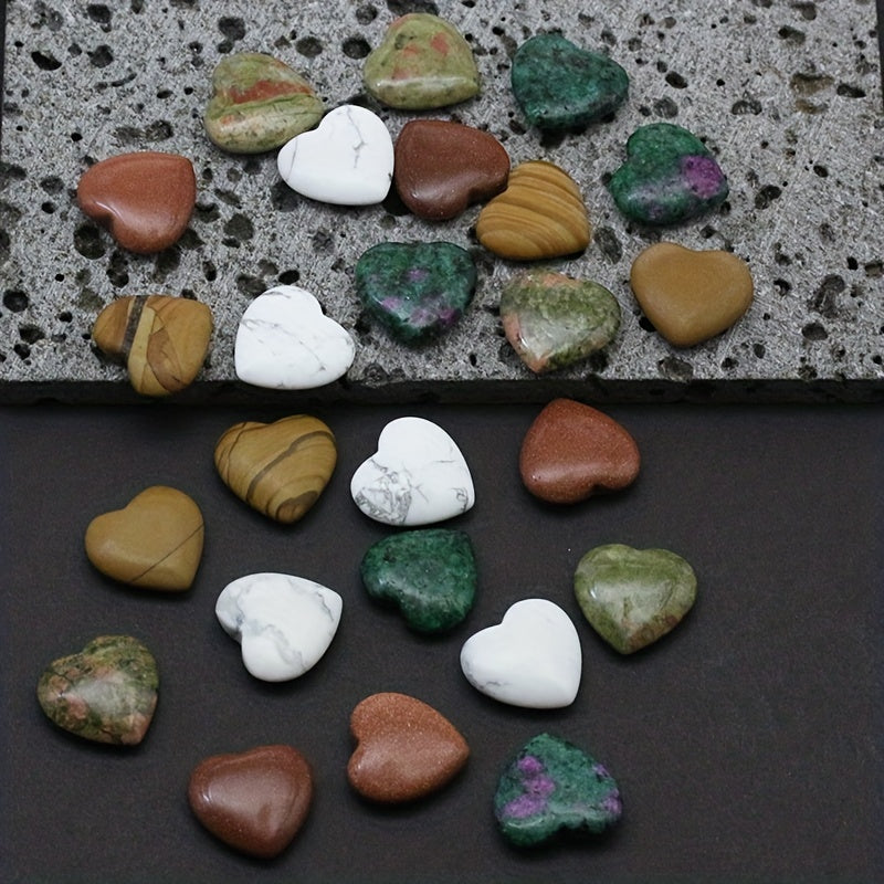 5pcs Natural Crystal Love Heart Shaped Yoga Stone Healing Crystal