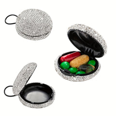Diamond Keychain Pill Case Organizer for Travel