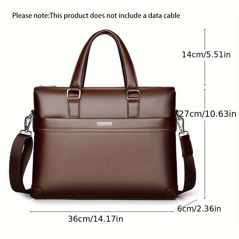 BAODIDAISHU Men's PU Leather Laptop Briefcase Top Handle Bag