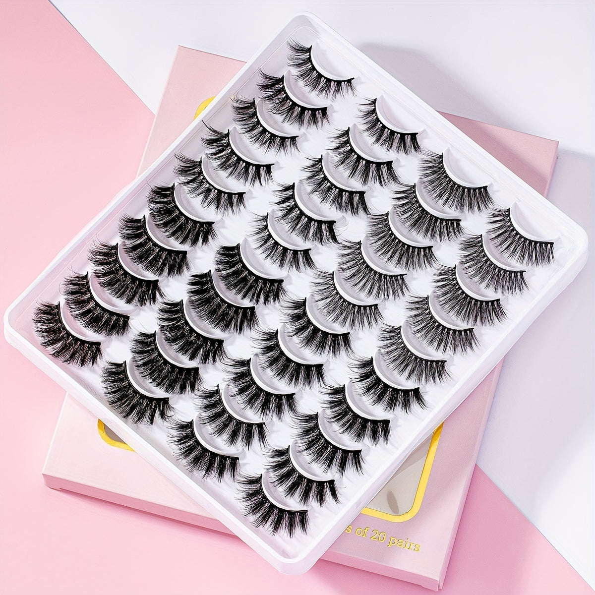 20 Pairs 3D Faux Mink Lashes Natural Fluffy Soft Wispy Reusable Eyelash Makeup