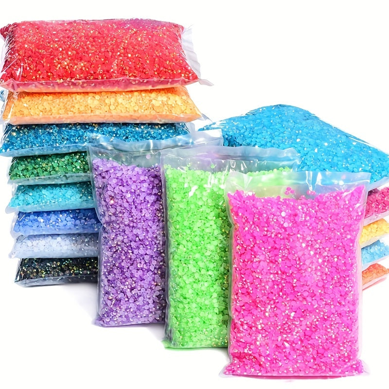 AB Rhinestones Jelly & Clear Flat Back Resin Rhinestones for DIY Crafts