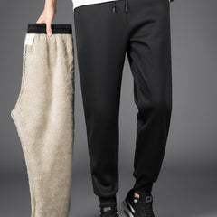 Men's Winter Fleece-Lined Pants Outdoor Sports Camping Hiking