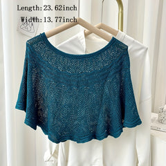 Ruffles Cape Knitted Women Shawl Windproof Wrap Scarf