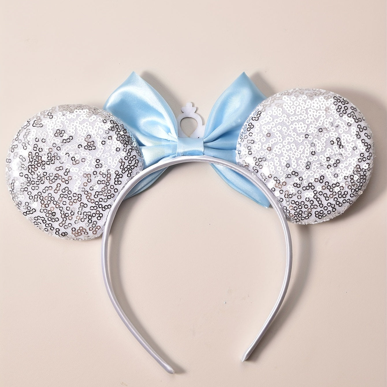 Girls Sequin Ears Big Bow Tie Crown Hair Hoop Holiday Birthday Party Dress Up