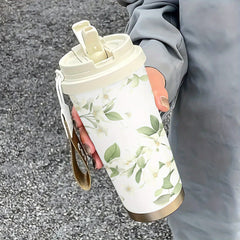 Floral 316 Insulated Travel Tumbler: Stainless Steel Water Cup