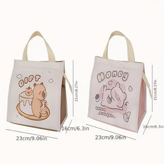 Kapibala Insulated Lunch Bag Bento Tote Aluminum Foil Lining Zipper