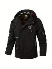 Waterproof Windbreaker Hooded Jacket Men's Casual Zip Up Jacket