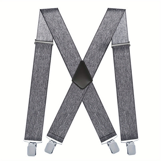 Men's Vintage Elastic Suspenders Braces X Shape Adjustable