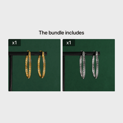 Temperament Zircon Hoop Earrings Zinc Alloy Ear Jewelry Accessories