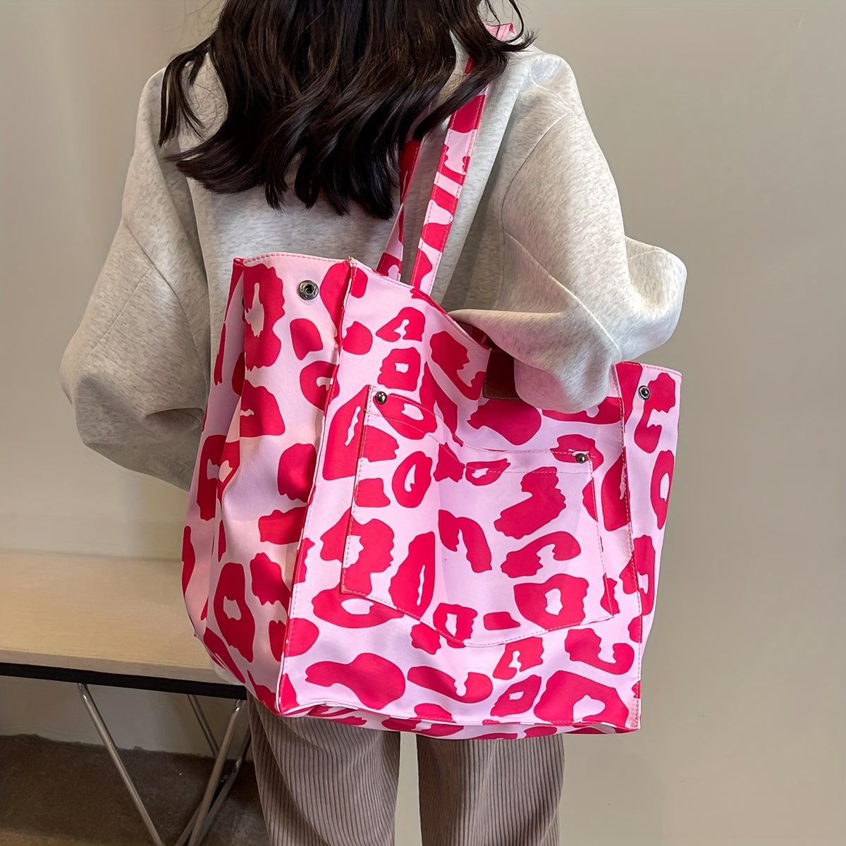 Leopard Tote Bag Large Capacity Shoulder Bag