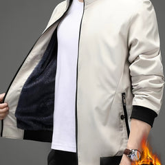 Men's Thickened Fleece Zipper Jacket Business Casual