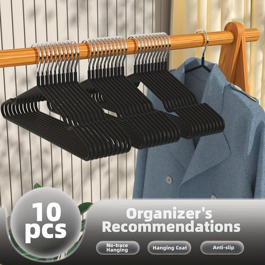 10pcs Pack 16 Inch Stainless Steel Wire Metal Hangers Non Slip Hangers