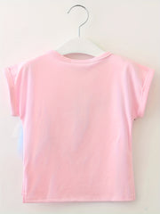 2 Pcs Toddler Girls Unicorn Top T Shirt Rainbow Tutu Skirt Set