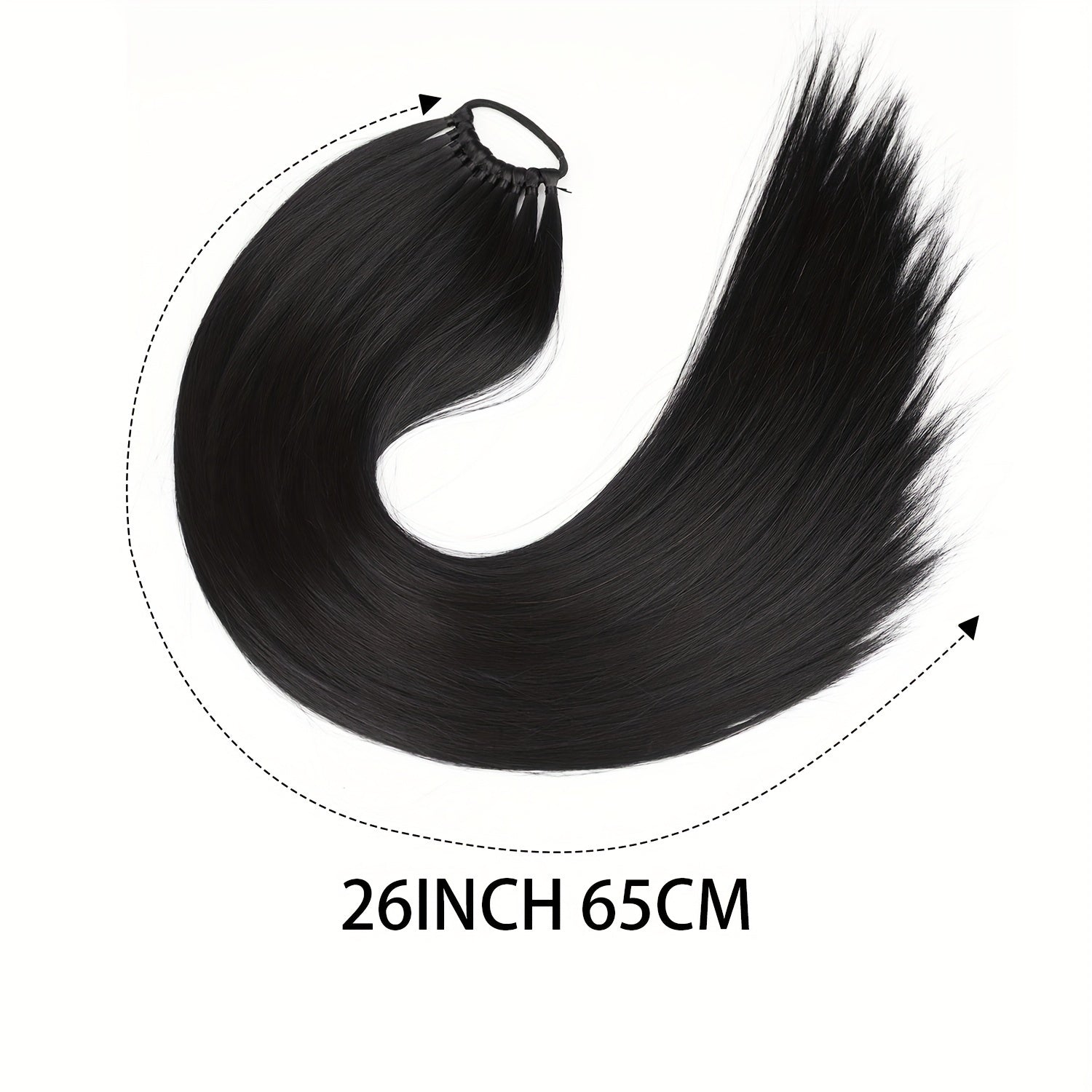 Long Straight Ponytail Extensions Synthetic Hair Extensions For Daily Use