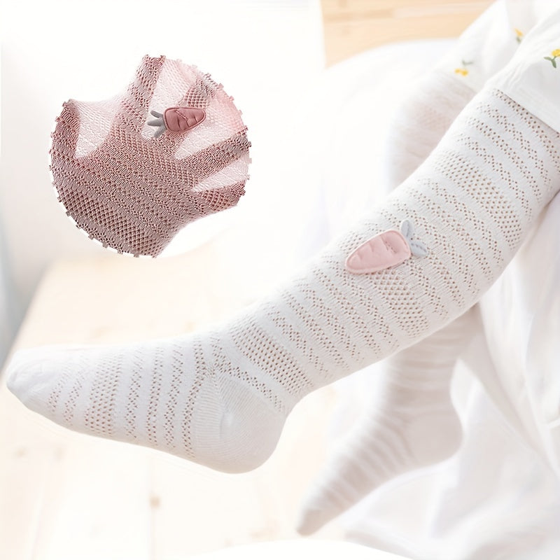 Baby Girls Carrot Decor Pantyhose Mesh Thin Tights For Spring Summer
