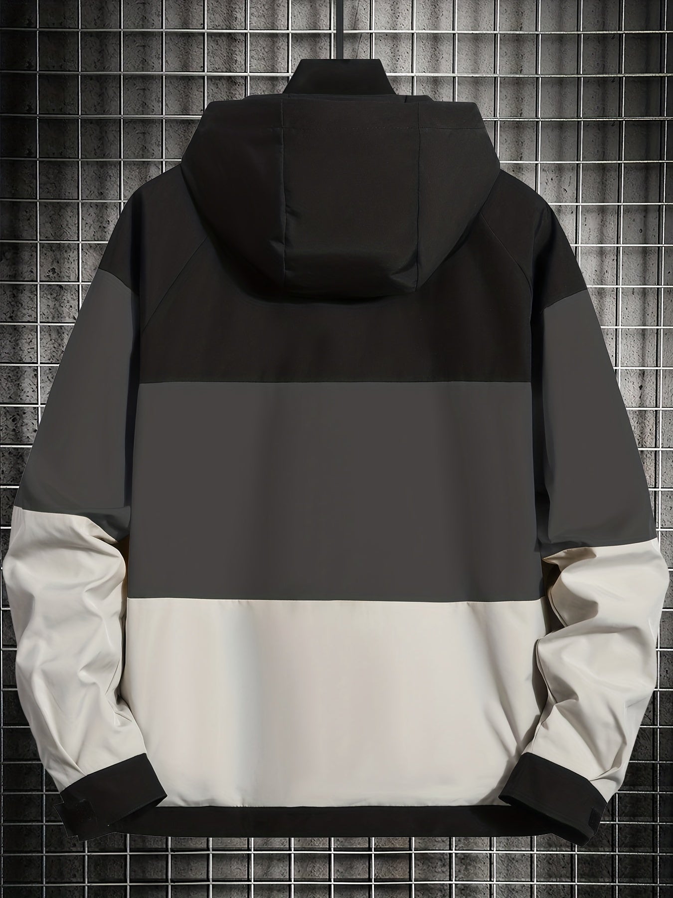 Men's Hooded Windbreaker Jacket Zipper Hooded Coat