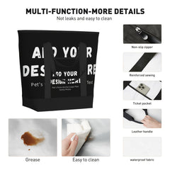 Large Capacity Insulated Lunch Bag, Zipper Polyester Square Lunch Tote