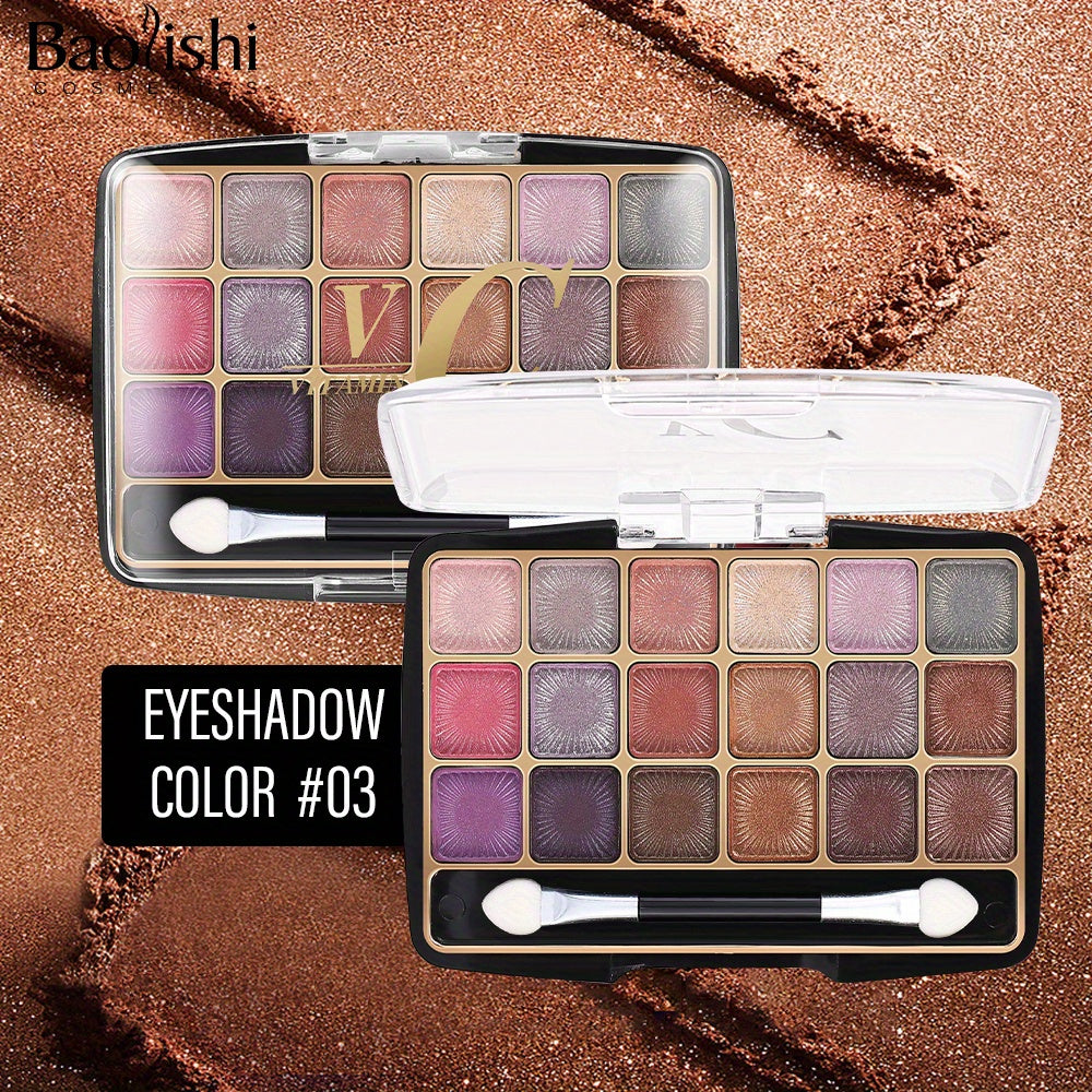 18 Eyeshadow Palette Matte Shimmer Metallic Textures Long Lasting