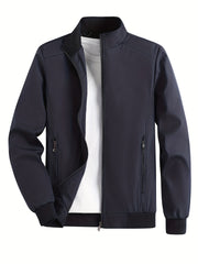 Men's Zip Up Stand Collar Windbreaker Jacket