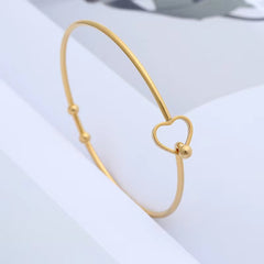 Heart Stainless Steel Wire Bracelet Opening Adjustable DIY Jewelry