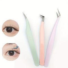 Stainless Steel Eyelash Clip False Eyelash Grafting Clip Tweezers