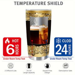 20oz Stainless Steel Insulated Tumbler with Lid - Reusable Hand Wash