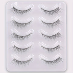 5 Pairs Natural Wispy False Eyelashes Faux Mink Cat Eye Long Lasting
