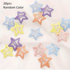20pcs Girls Random Star Hair Clip for Head Decoration