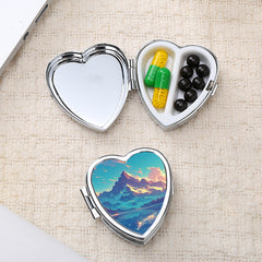 Heart Shaped Pill Box 2 Compartments Portable Medicine Organizer