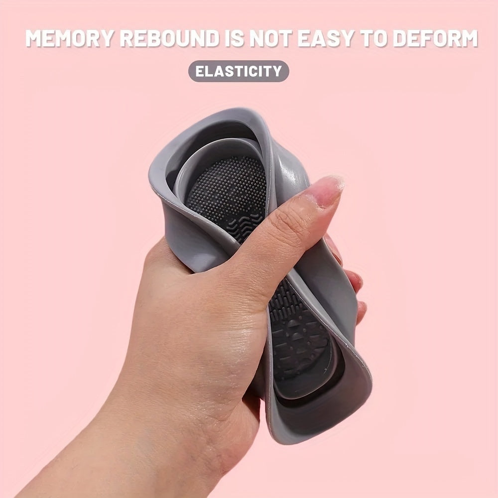 Foldable Silicone Washing Brush with Cleaning Pad - Travel-Friendly Gift