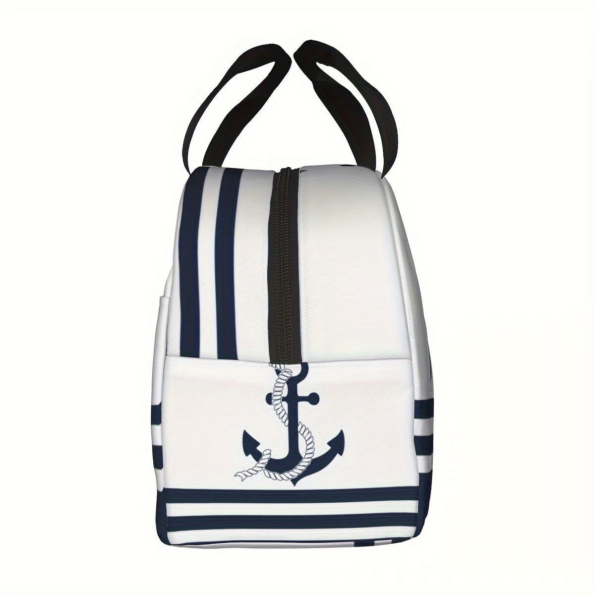Nautical Anchors Insulated Lunch Bag & Stripes Waterproof Tote