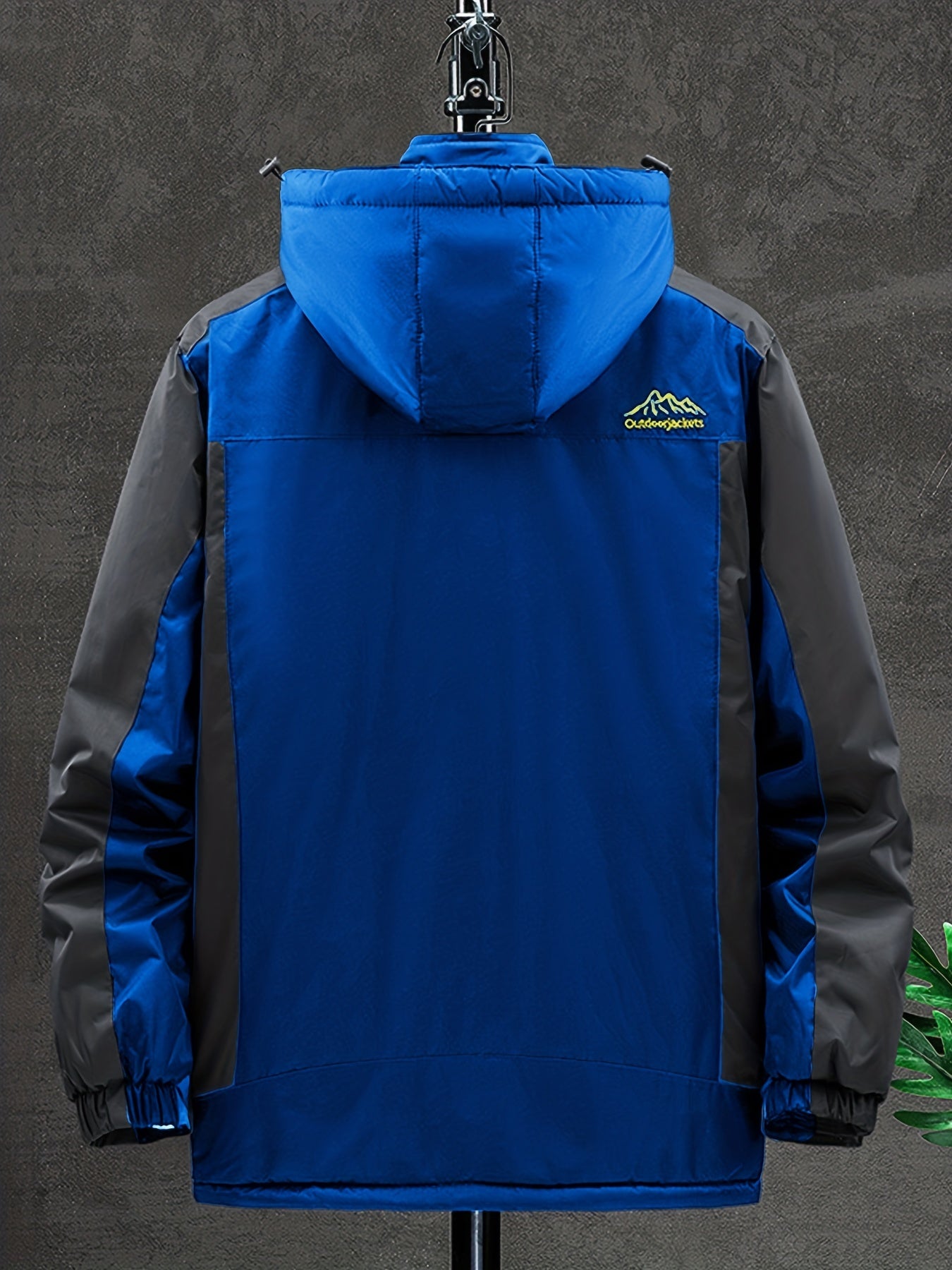 Men's Winter Hooded Jacket Thick Plush Ski Coat Windproof Waterproof