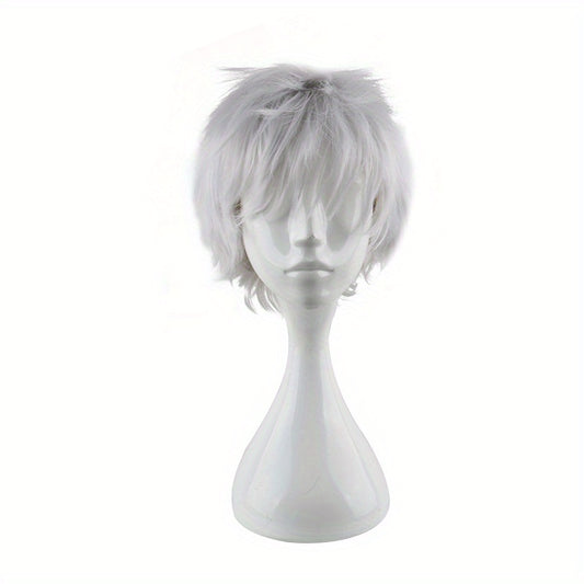 Men's 12in Anime Short Wig Cosplay Party Fiber Wig