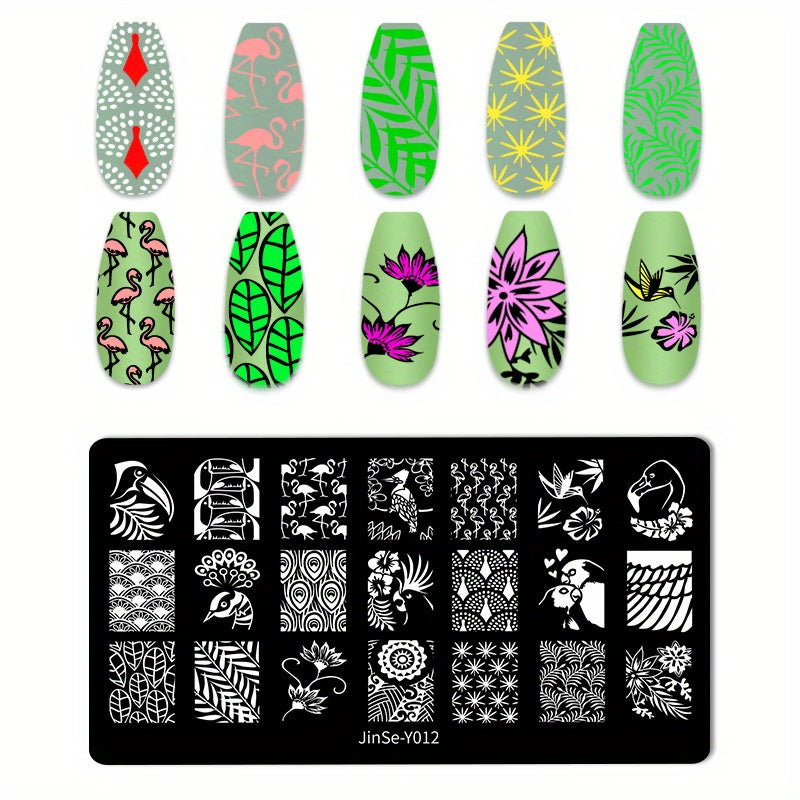Stainless Steel Nail Stamping Plates Flower Fruits Image Stamp Template