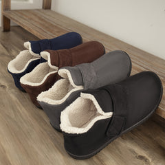 Memory Foam Men's Slippers with Hook and loop Fastener Closure