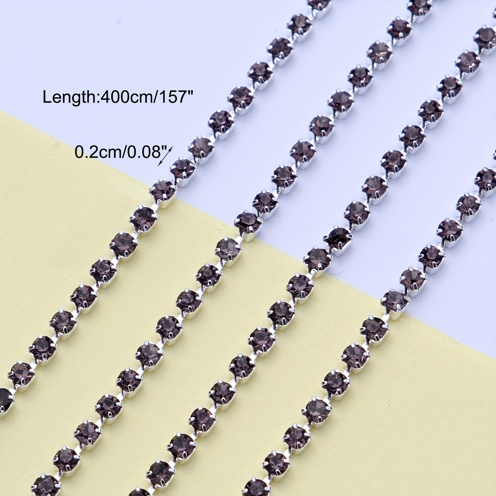 6 Pcs Claw Rhinestone Chain for DIY Nail Art, Shoes, Clothing