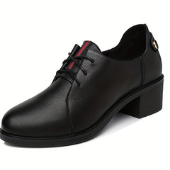 Women's Block Heel Pumps Lace-Up Office Business Mid Heels