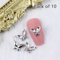 10 pcs 3D Butterfly Nail Charms for Acrylic Nails Metallic Butterflies