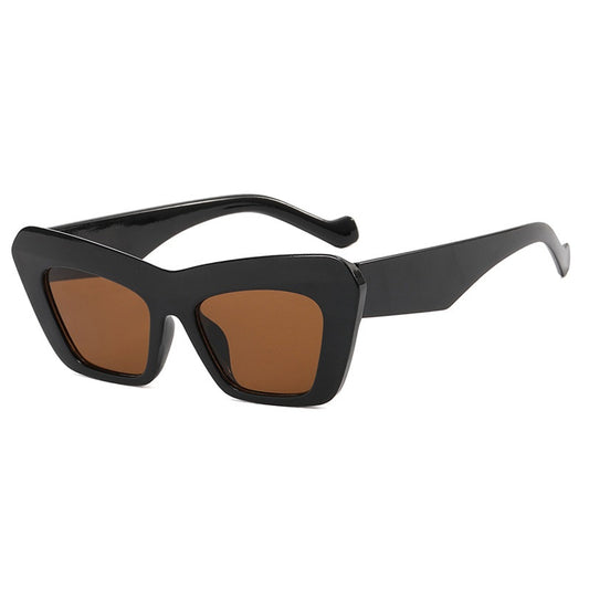 Cat Eye Wide Temple Sunglasses Triangle Glasses Hip Hop Sunglasses