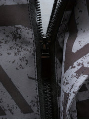 Geometric Pattern Hooded Windbreaker Jacket Men's Zip Up Jacket