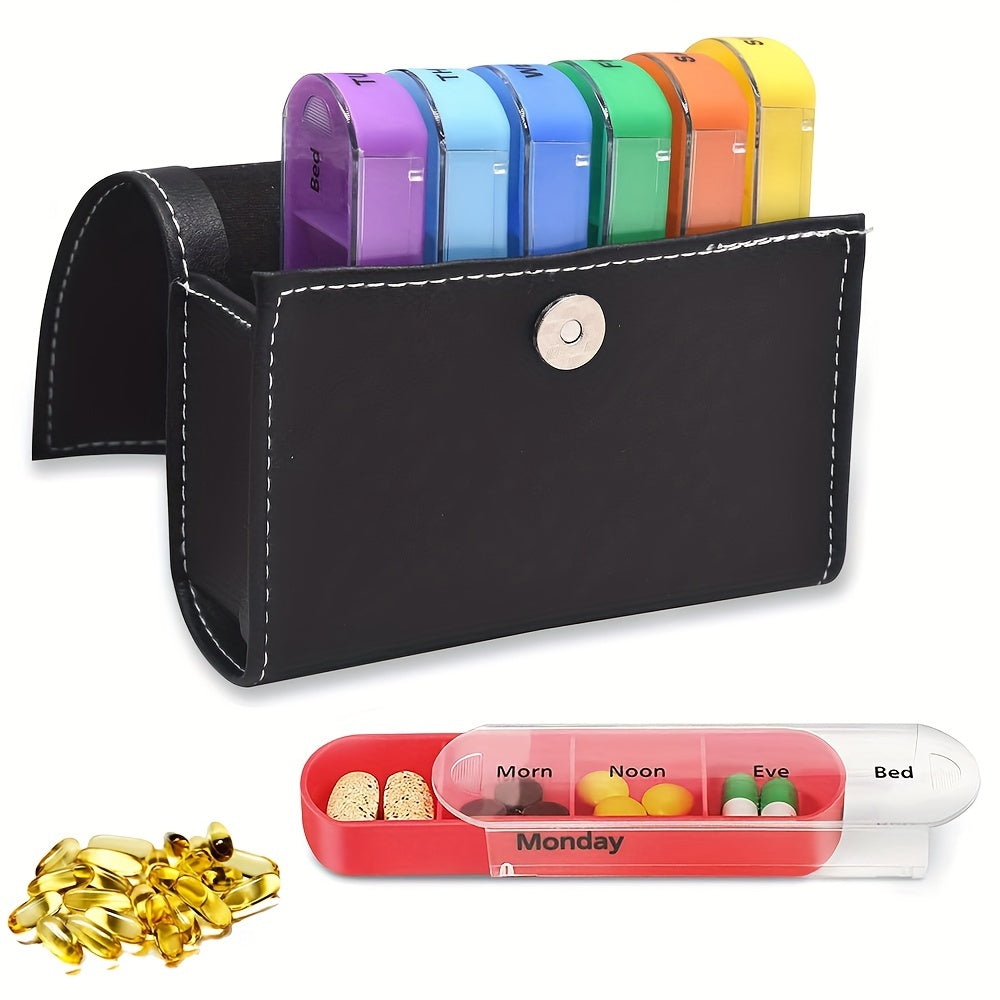 7-Day Pill Organizer Travel Case Reminder Durable Plastic