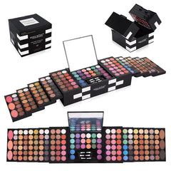 Professional Makeup Kit 142 Eyeshadow Blush Eyebrow Powder Sponge